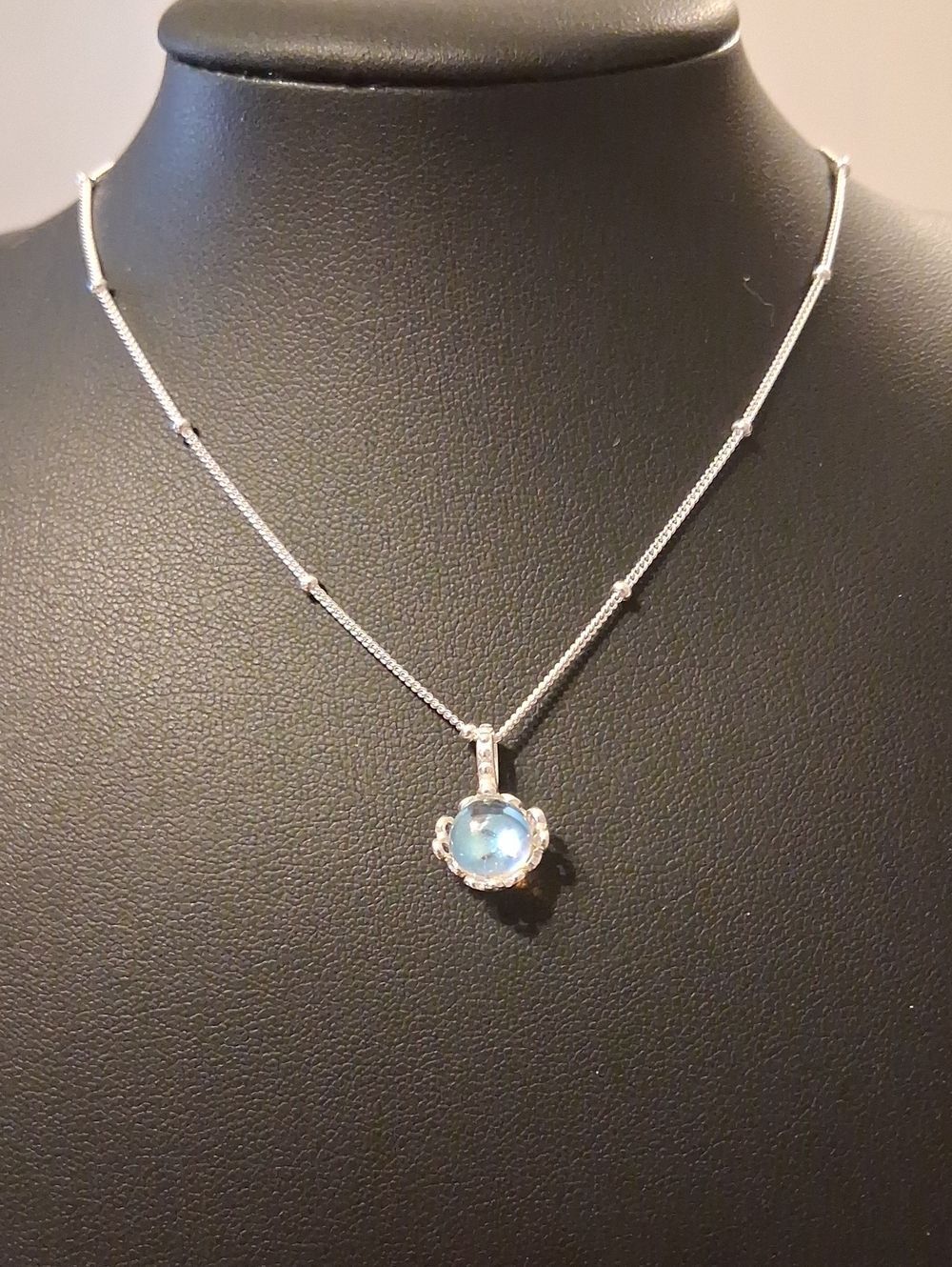 S925 Sterling Silver Moonstone Pendant Necklace New